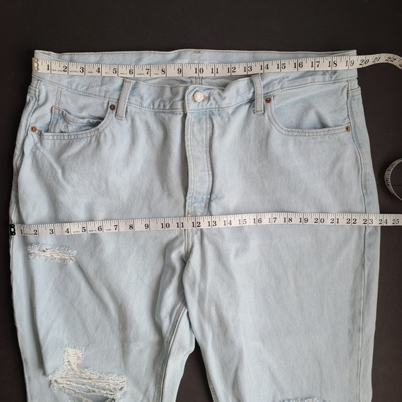 Old Navy High Rise Slouchy Straight Jeans 18 Light Wash Distressed - Picture 8 of 10